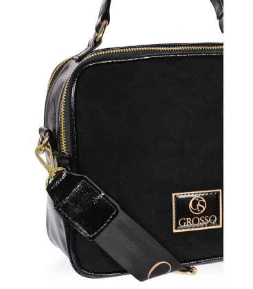 Black smaller handbag with gold applications Grosso JCS0013blck
