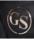 Fekete nagyobb kézitáska arany logóval 19B015blckgold- Grosso