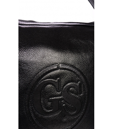 Čierna väčšia kabelka s čiernym logom 19B015blck- Grosso