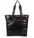 Black handbag with vertical stitching Grosso 19B016blckquilted