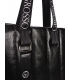 Black handbag with vertical stitching Grosso 19B016blckquilted