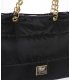 Quilted black fabric handbag with chain KM213black - GROSSO