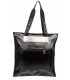 Černo-zlatá shopper kabelka s proplétaným šachovnicovým vzorem Grosso 19B016goldblack