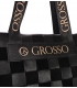 Fekete vásárlói kézitáska fonott sakktábla mintával Grosso 19B016black