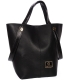 Black elegant handbag with black handles Grosso 12B017blck