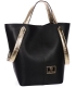 Black elegant handbag with gold handles Grosso 12B017blckgold