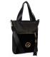 Černá elegantní kabelka se zlatými rukojeťmi Grosso 12B017blckgold