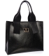Černá větší hranatá shoper kabelka Grosso 11B014blck