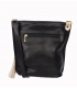 Black crossbody handbag with gold zipper and beige tassel Grosso 15B027blckbege