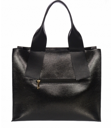 Černá větší hranatá shoper kabelka Grosso 11B014blck