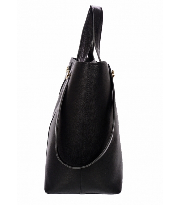 Black elegant handbag with black handles Grosso 12B017blck