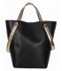 Black elegant handbag with gold handles Grosso 12B017blckgold