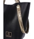 Black elegant handbag with gold handles Grosso 12B017blckgold