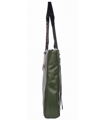 Olivově zelená kabelka se svislým prošíváním Grosso 19B016greenquilted