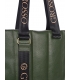 Olive green handbag with vertical stitching Grosso 19B016greenquilted