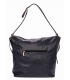 Black larger handbag with lacquered black logo 19B015blcklak- Grosso