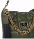 Olivově zelená prošívaná kabelka se zlatým řetízkem GS22V0005green GROSSO