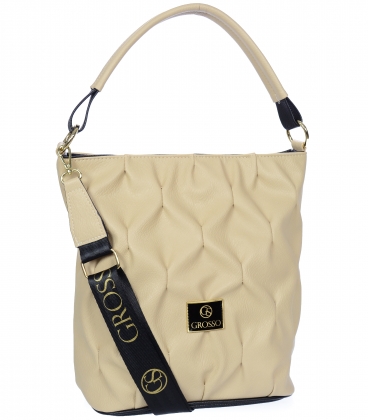 Cream handbag with quilting 19B018cream Grosso