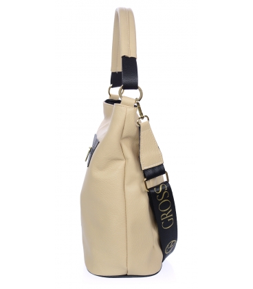 Cream handbag with quilting 19B018cream Grosso