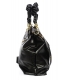 Černá kabelka s ozdobnými držadly a lakovanými prvky 19B015blcklak- Grosso