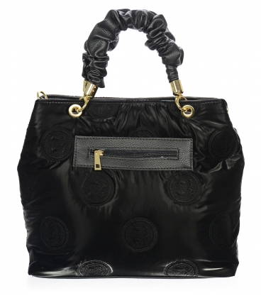 Čierna kabelka s ozdobnými rúčkami a prešívaním 19B015blckquilted Grosso