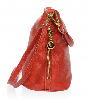 Červená menší kožená crossbody kabelka 15MC004red