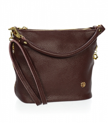 Bordová menší kožená crossbody kabelka 15MC004bordo GROSSO