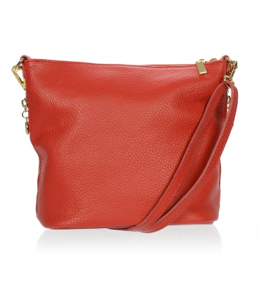 Červená menší kožená crossbody kabelka 15MC004red