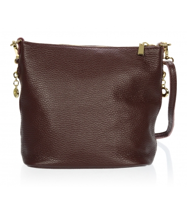 Burgundy smaller leather crossbody handbag 15MC004bordo GROSSO