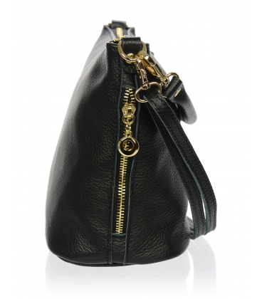 Black smaller leather crossbody handbag 15MC004bordo GROSSO