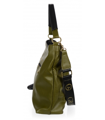 Olivově zelená kabelka s prošívanou částí 19B018green Grosso