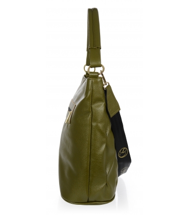 Olivově zelená kabelka s prošíváním 18B019green Grosso