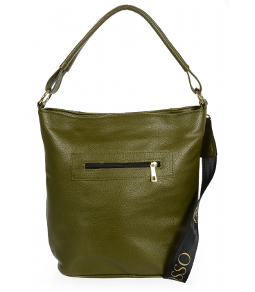 Olivově zelená kabelka s prošíváním 18B019green Grosso