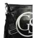 Black crossbody bag with silver GS emblem GSC189blcksilv - Grosso
