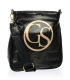 Černá lesklá crossbody taška se zlatým GS znakem GSC189blckgold- Grosso