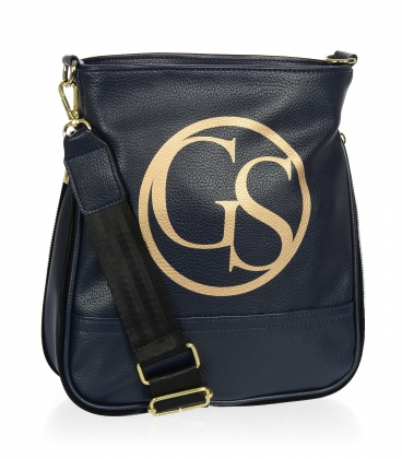 Modrá crossbody taška so zlatým GS znakom GSC189blue - Grosso