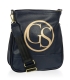 Kék crossbody táska arany GS emblémával GSC189blue - Grosso