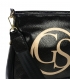 Fekete crossbody táska arany GS emblémával GSC189blckgold - Grosso
