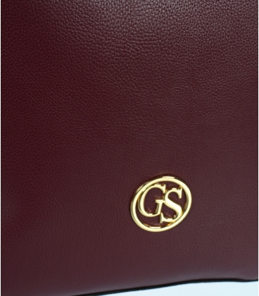 Bordó egyszerű vásárló kézitáska GS Grosso emblémával 27b011 Burgundy