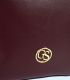 Burgundy simple shopper handbag with GS Grosso emblem 27b011 Burgundy
