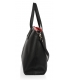 Black elegant handbag with red inside and long handles Grosso 15B014blck