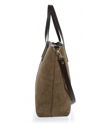 Hnedá elegantná kabelka s dlhými tmavohnedými rúčkami Grosso 15B014brwn