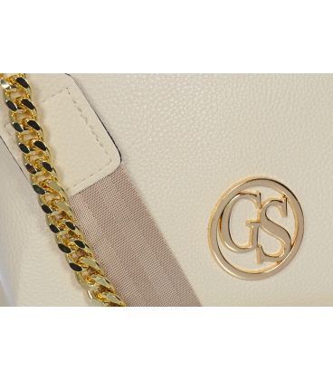Béžová crossbody kabelka se zlatým řetízkem a řemínkem Grosso C22Mbeige