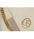 Beige crossbody handbag with gold chain and Grosso strap C22Mbeige