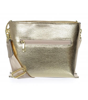 Gold crossbody handbag with gold chain and Grosso strap C22Mgold