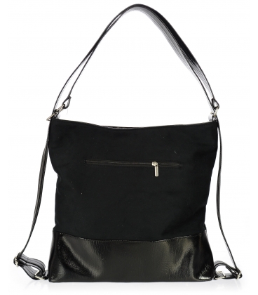 Černá stylová kabelka se vzorovanou kapsou 27B011black