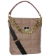 Brown handbag with quilting and gold chain 19B018brown
