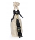 Beige handbag with decorative black handles 19B015beige Grosso