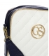 White-blue quilted handbag with gold trim and Grosso strap JCS0012bluewhite