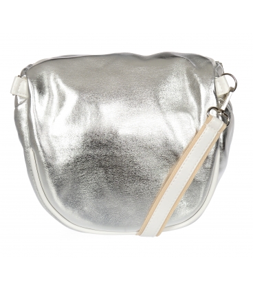 Silver crossbody handbag with white hem GROSSO 20M006silver